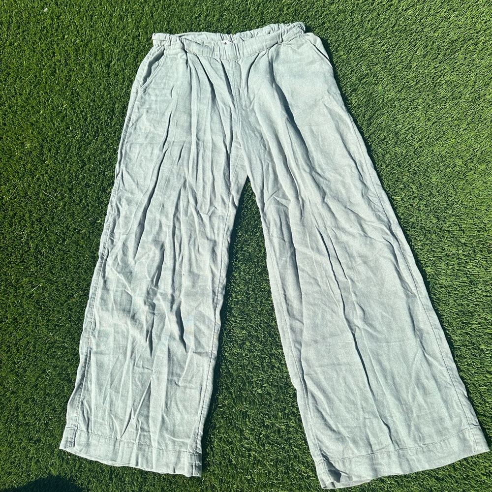 Caslon Wide Leg Pants - Sage green